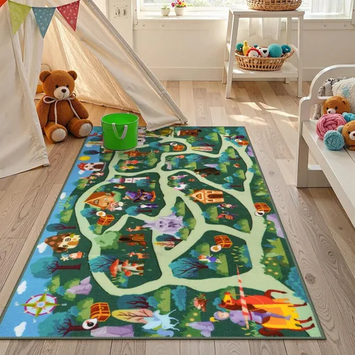 Vista 7 de LIVEBOX Alfombra de juego de fantasía para sala de juegos, alfombra