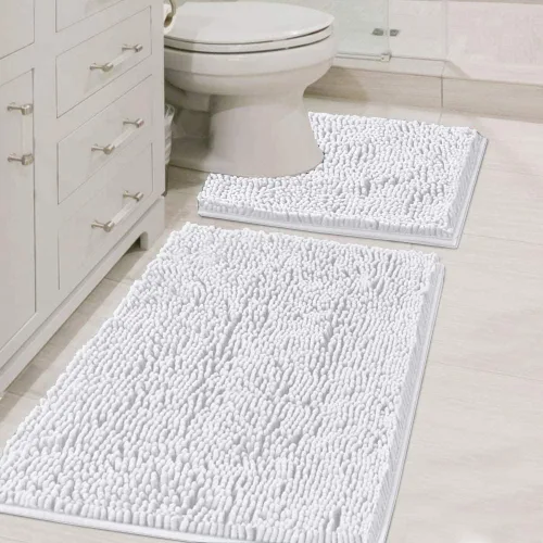 Vista 15 de H.VERSAILTEX Alfombras de Baño para Baño Antideslizantes de Felpa Chenille Extra Suaves y Absorbentes para Cuarto de Ducha Lavables a Máquina