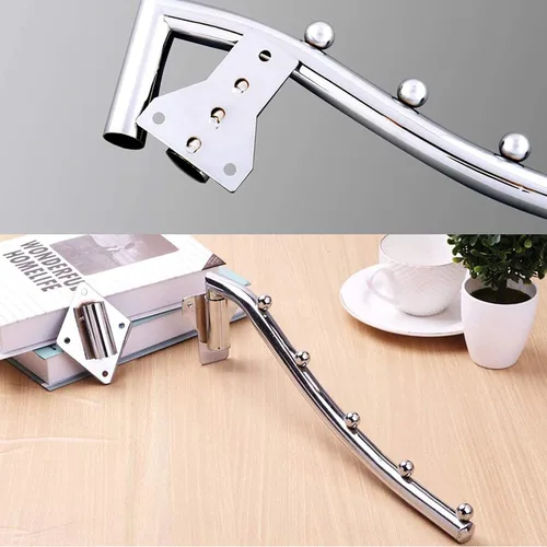 Vista 6 de Perchero plegable de pared para colgar ropa, soporte para brazo oscilante, ganchos de ropa de acero inoxidable, sistema de suspensión de ropa que