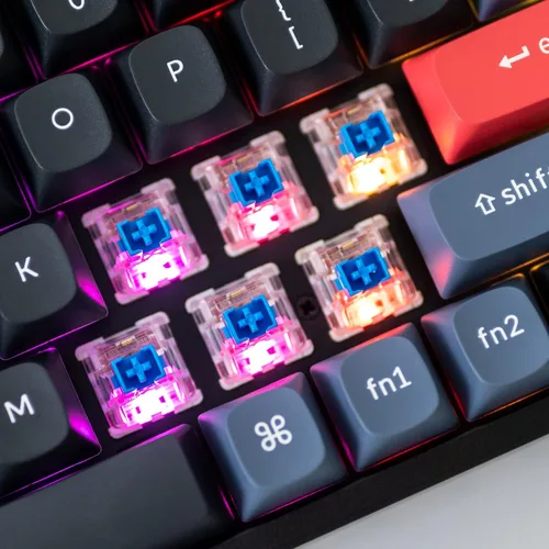 Vista 4 de Keychron Teclado mecánico inalámbrico K6 Pro QMKVIA, macro programable personalizado, interruptor azul Keychron K Pro intercambiable en caliente