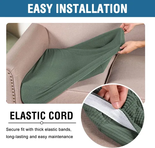 Vista 282 de H.VERSAILTEX Fundas de Cojín de Asiento Individuales Super Elásticas Fundas de Sofá Fundas de Cojín de Sofá Fundas Deslizables Juegos Tela de Sarga