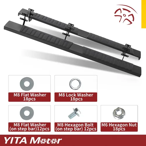 Vista 8 de Yitamotor - Estribos de 6 pulgadas compatibles con Ford F-150 SuperCab 2015-2025, Ford F250 F350 SuperCab 2017-2024, barras nerf laterales negras