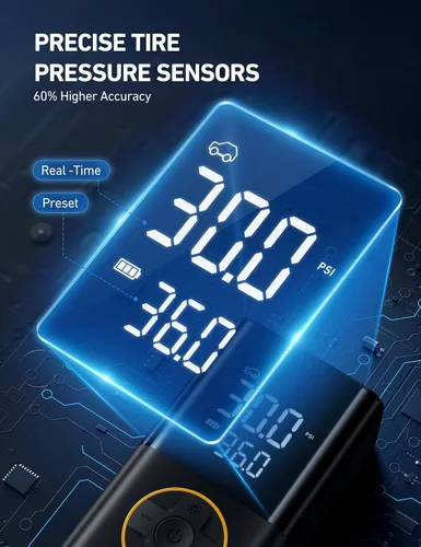Vista 9 de AstroAI Compresor de aire portátil con inflador de neumáticos mini L7 y L7