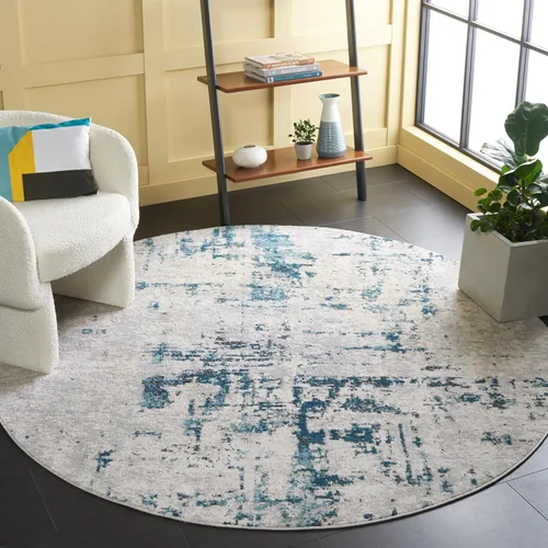 Vista 9 de SAFAVIEH Shivan Collection - Alfombra decorativa de 2 pies 2 pulgadas x 4 pies, gris y dorado, diseño abstracto moderno, no desprende pelusa