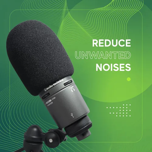 Vista 4 de Esponja para micrófonos AT2020 de Vocalbeat – El Filtro pop perfecto para tu micrófono de Audio Technica – Fabricado con esponja de calidad que