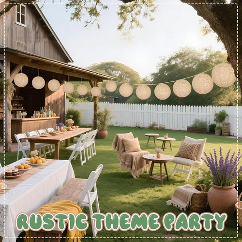 Vista 5 de 10 linternas de papel bohemias neutras de 10 pulgadas Decoración colgante de arpillera rústica para bodas, baby shower, dormitorio, patio en casa