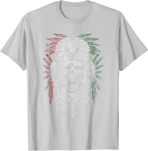 Vista 28 de Camiseta de Calavera Azteca con máscara Mayas Calavera Azteca, Negro