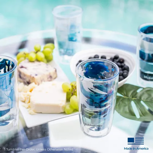 Vista 5 de Taza de viaje Tervis Yao Cheng Verde Cristal de doble pared aislada hecha en Estados Unidos mantiene las bebidas frías y calientes, 16 onzas