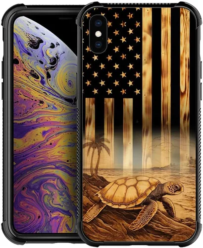 Vista 15 de Funda compatible con iPhone XS, funda para niñas y mujeres, cielo azul, flor, luna y mariposa