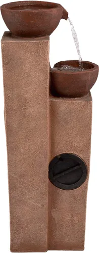 Vista 11 de Alpine Corporation ZEN398 - Fuente de agua moderna de 3 niveles para exteriores de 35 pulgadas, elegante fuente de suelo rústica para jardín, patio