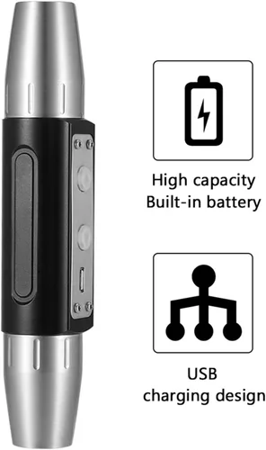 Vista 6 de eecoo Linterna LED experta de jade, linterna recargable USB, 6 fuentes de luz de doble cabeza, 6 modos de iluminación para detectar jade, joyas