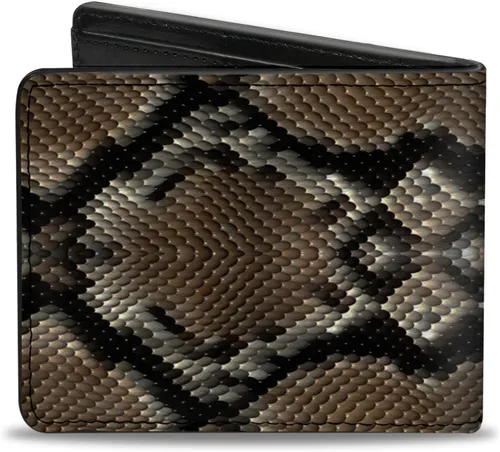 Vista 2 de Buckle-Down Billetera plegable PU para hombre, piel de serpiente, 1, multicolor, 4.0" x 3.5", Varios