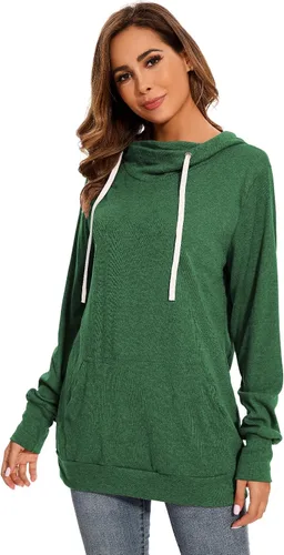 Vista 4 de KAKALOT Sudadera con capucha para mujer, con estampado de mamá oso, cuello vuelto, con cordón
