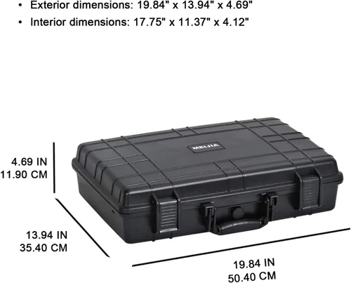 Vista 4 de MEIJIA Estuche Protector Impermeable Portátil, Estuche Duro para Cámara, Espuma de Ajuste Personalizado Insertada, Negro Elegante, Compatible