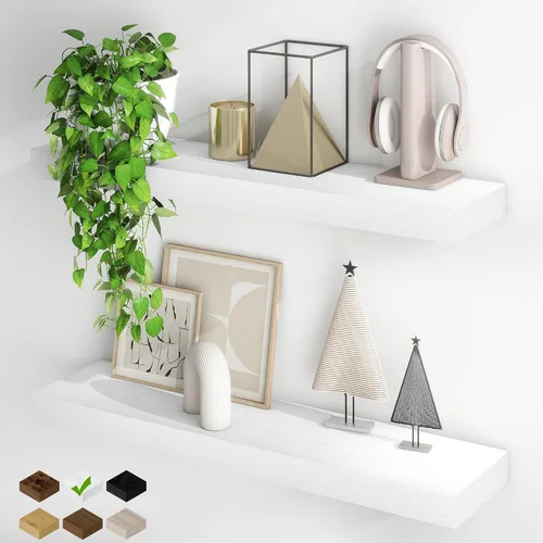 Vista 21 de Fun Memories Estantes flotantes para pared, estantes flotantes de 48 pulgadas de largo, juego de 1, estante colgante con soportes invisibles