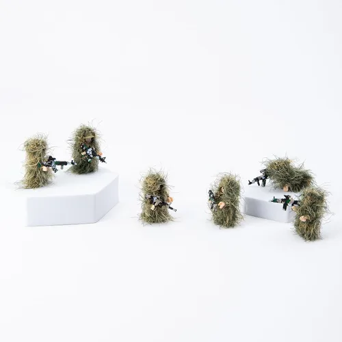 Vista 3 de Soldados de camuflaje militar, minifiguras de acción en fatigas de la jungla, figuras de soldados de fuerzas especiales en traje Ghillie con armas