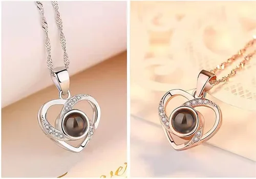 Vista 5 de Collar de foto personalizado, collar de proyección de fotos personalizada, collar de imagen, regalo de joyería con foto personalizada para mujeres