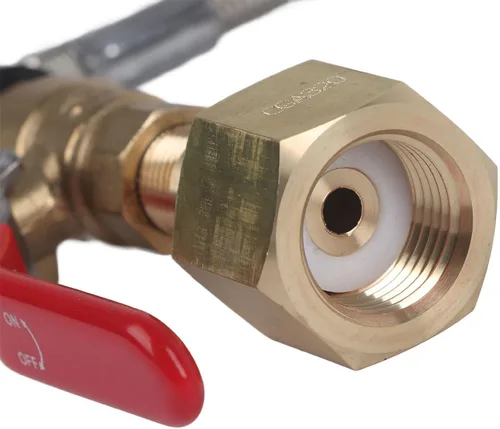 Vista 8 de CGA-320 Adaptador de recarga de cilindro de CO2 Conector de botella Accesorios para fabricante de refrescos de CO2 con manguera para llenado de soda