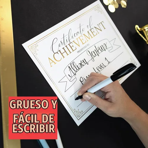 Vista 8 de Certificado de Premios de Logro -25 Certificados de Premio a Granel para Estudiantes y Empleados del Mes, Certificado de Oro, Certificado