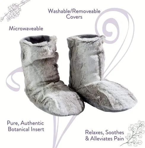 Vista 3 de Sonoma - Botas de spa de lavanda, para microondas, calentadas con calefacción, botines de hierbas de lujo, calentador de pies de aromaterapia a base