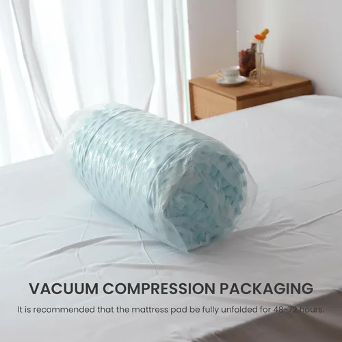 Vista 4 de Simple&Opulence Cubrecolchón de espuma viscoelástica con caja de huevos de 3 pulgadas, protector de colchón de gel refrescante, espuma contorneada
