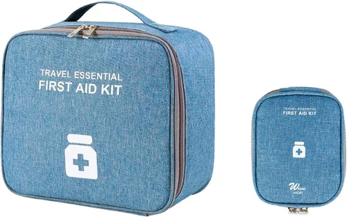 Vista 14 de TOPASION Bolsas de primeros auxilios vacías, bolsa de medicina para viajes, bolsa organizadora de suministros médicos, kit portátil para viajar