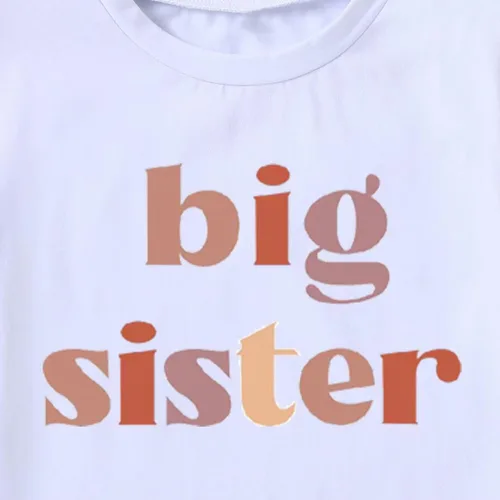 Vista 2 de Big Sister - Camiseta de manga corta para niña y niña