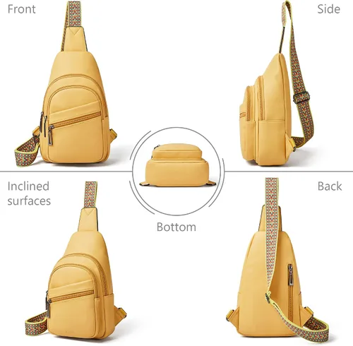Vista 7 de Bandolera cruzada para mujer, cangureras para mujer, bolsa de pecho para el trabajo y compras
