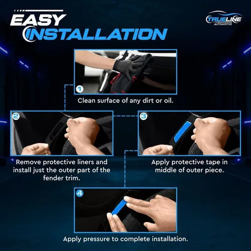 Vista 4 de TRUE LINE – Piezas de moldeo para parachoques de puerta, de fibra de carbono negro reflectante