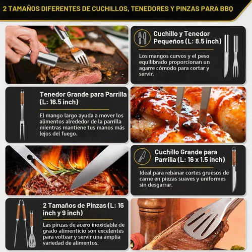 Vista 5 de TAIMASI 34 piezas de accesorios resistentes para parrilla, regalos