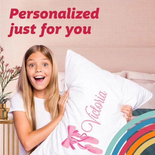 Vista 4 de Pattern Pop - Funda de almohada personalizada de bailarina - Fundas de almohada decorativas de zapatos de punta rosa - Ideal para regalar - Funda