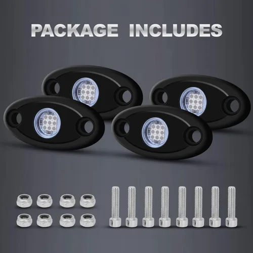 Vista 6 de 4Pods Rock Lights - Lámpara LED de neón azul para automóvil, camiones, ATV, UTV, SUV, barco, debajo de la carrocería, luces de motocicleta