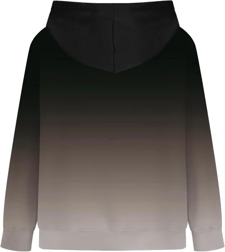 Vista 5 de Sudadera de manga larga con capucha y estampado a cuadros para mujer, sudadera suelta con cordón ajustable, tallas grandes