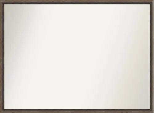 Vista 96 de Amanti Art Brown Bathroom Mirror for Over Sink, 21x33 Custom Made Hardwood Wedge Mocha Rectangle Vanity Mirror, Large Modern Wood Frame, Hangs