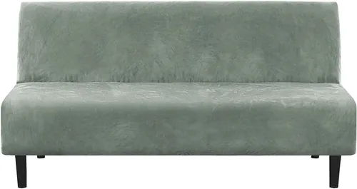Vista 12 de H.VERSAILTEX - Funda para sofá de terciopelo real, para futón sin brazos, sofá, sofá cama, para proteger muebles, de terciopelo grueso y suave que