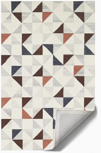 Vista 6 de Fab Habitat Expert Weavers - Alfombra de lana india pura enganchada a mano para interiores, proporciona comodidad y belleza para el uso diario