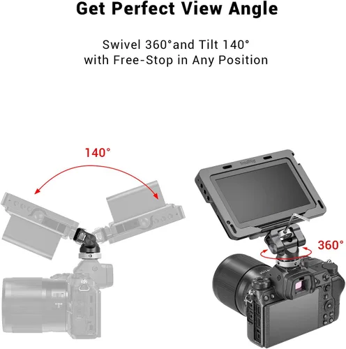 Vista 3 de SmallRig Soporte de montaje para monitor de campo con zapata fría y tornillo de 1/4 pulgadas para monitor de 5 pulgadas y 7 pulgadas, con giro