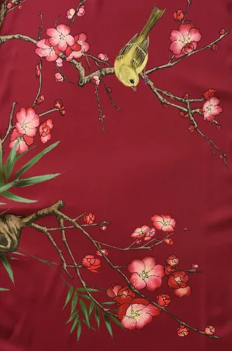 Vista 4 de Ledamon Bata larga tipo kimono para mujer - Albornoz floral con bolsillo