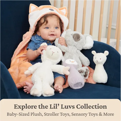 Vista 8 de GUND Baby Lil' Luvs On The Go Calmante de Perezoso para Bebés y Recién Nacidos, Animal de Peluche de Perezoso, Juguete con Sonido, Marrón/Crema, 6