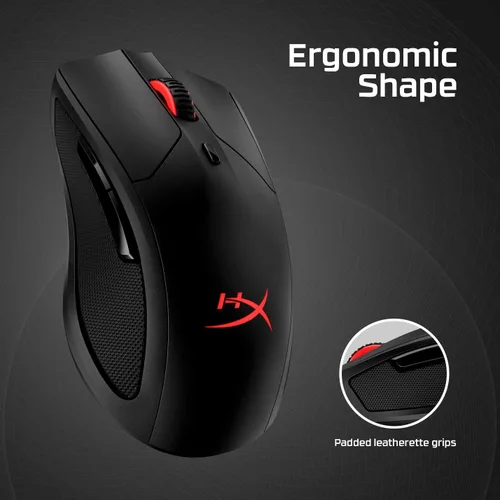 Vista 4 de HyperX Pulsefire Dart - Mouse inalámbrico RGB para juegos personalización controlada por software 6 botones programables batería de carga Qi hasta