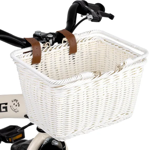 Vista 19 de Cesta de bicicleta para niños, canasta delantera para bicicleta para niños, pequeña cesta de mimbre para niños y niñas, cesta pequeña de mimbre
