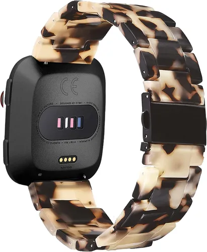 Vista 2 de AWSMOR - Correa compatible con Fitbit Versa 2 Band para mujeres y hombres, correa de resina con hebilla de acero inoxidable de repuesto para reloj