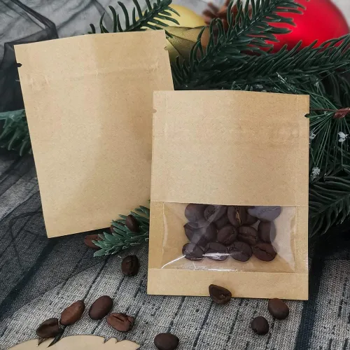 Vista 10 de BEISHIDA Paquete de 100 bolsas resellables de papel kraft de 3.5 pulgadas con ventana transparente, pequeñas bolsas herméticas sellables con calor