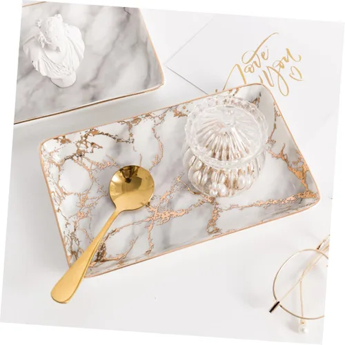 Vista 7 de MUCKLILY 3pcs Ceramic Jewelry Tray Trinket Tray Ceramic Jewelry Dish Bandejas Decorativas Ceramic Tray Decor Tray Jewelry Trays Trim Tray Desk Tray