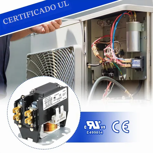 Vista 5 de 1 paquete de contactor de motor HVAC, bobina de 24 V, 25 amperios, 1 poste de recambio