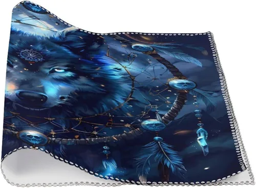 Vista 3 de Wolf Dream Catcher Placemats Set of 6 Resistant Table Mats Washable Place Mats for Dinner Party Table Decoration