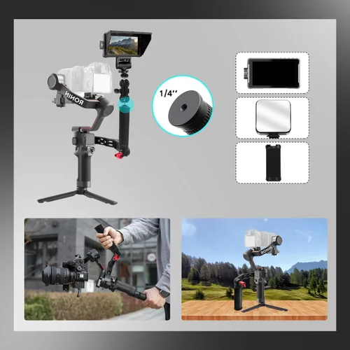 Vista 3 de Mango RS4 RS3 Mango ajustable Extensión de mano Extensión de mano Soporte de agarre de aleación de aluminio con abrazadera OTAN compatible con DJI