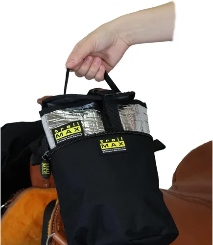 Vista 4 de TrailMax Bolsas medianas con pompa de caballo para tu silla de montar occidental; bolsas aisladas para caballos; bolsa de sillín para cámara
