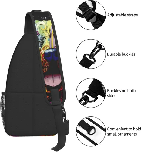 Vista 6 de Hicyyu Pitbull Florecent - Bolso bandolera para exteriores, unisex, para adultos jóvenes, senderismo, mochila, Perro Pitbull Florecent, Mochilas