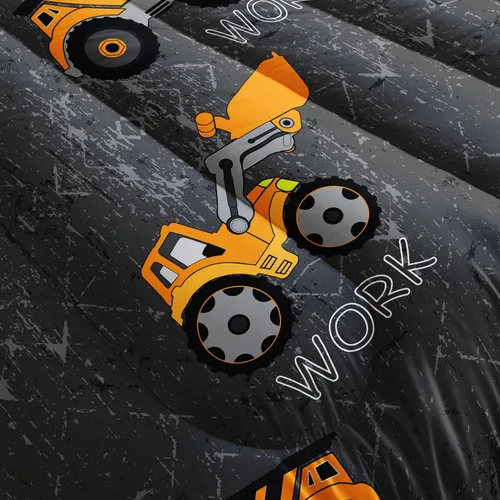 Vista 5 de Juego de edredón de camión de construcción para niños varones, niños, maquinaria excavadoras vehículos tractor juego de ropa de cama con 1 edredón